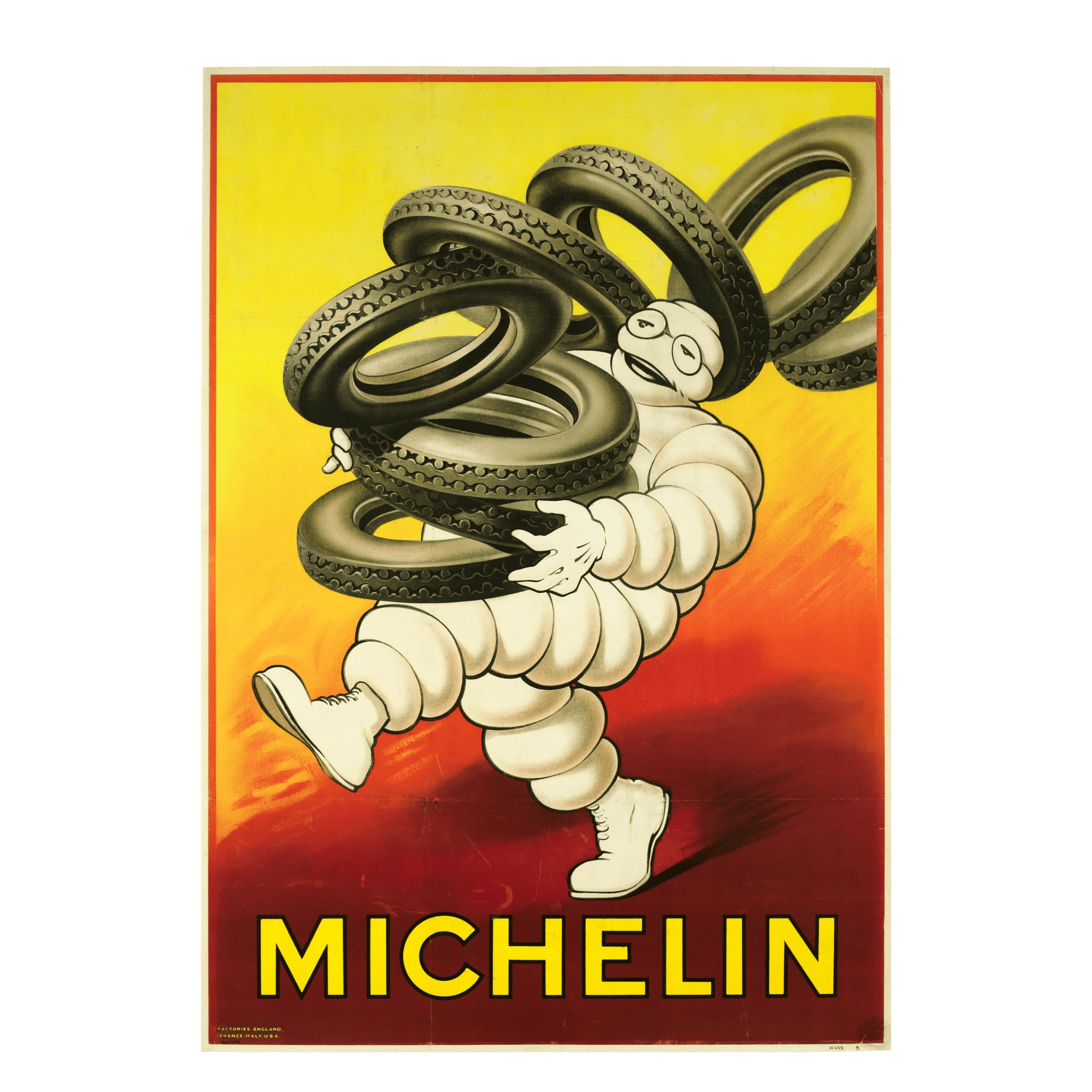 Enseigne en métal rétro de garage - allure usée pneus bonhomme Michelin