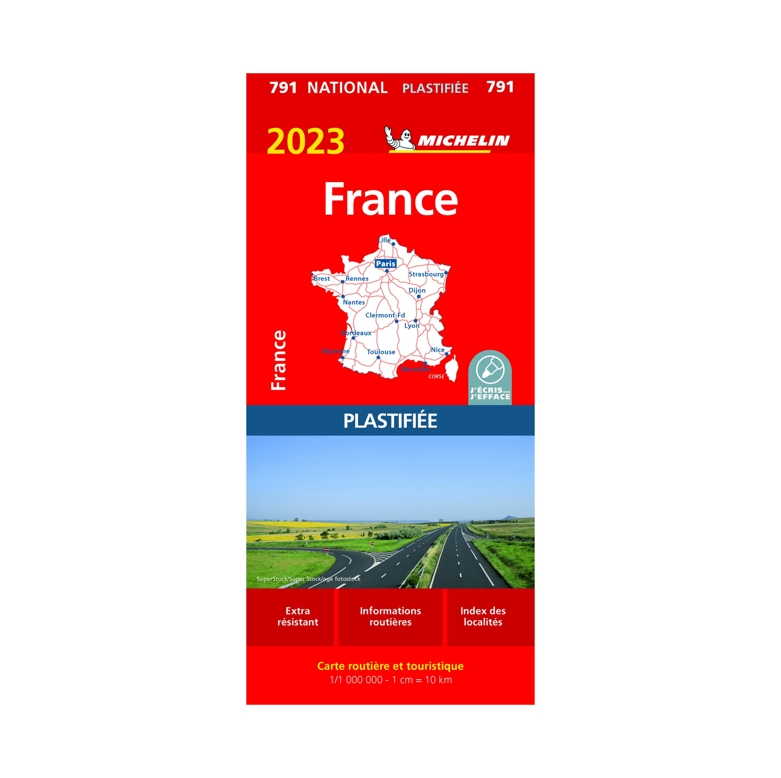 Carte de France Michelin 2023 plastifiée