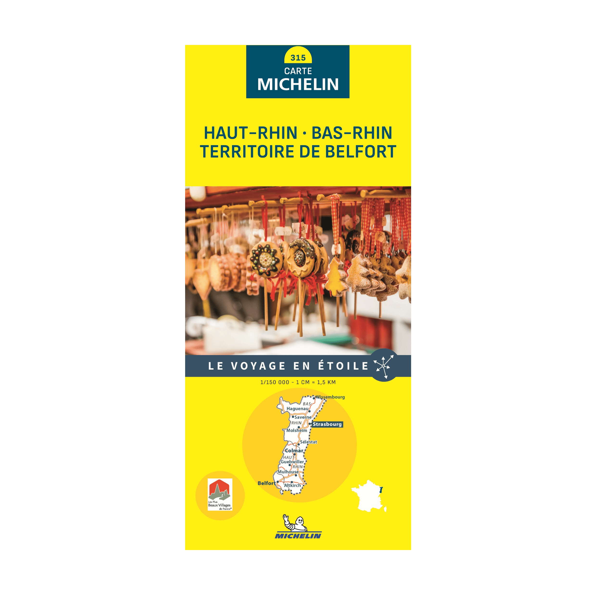 Carte départementale 315 Haut-Rhin, Bas-Rhin et Territoire de Belfort - Michelin