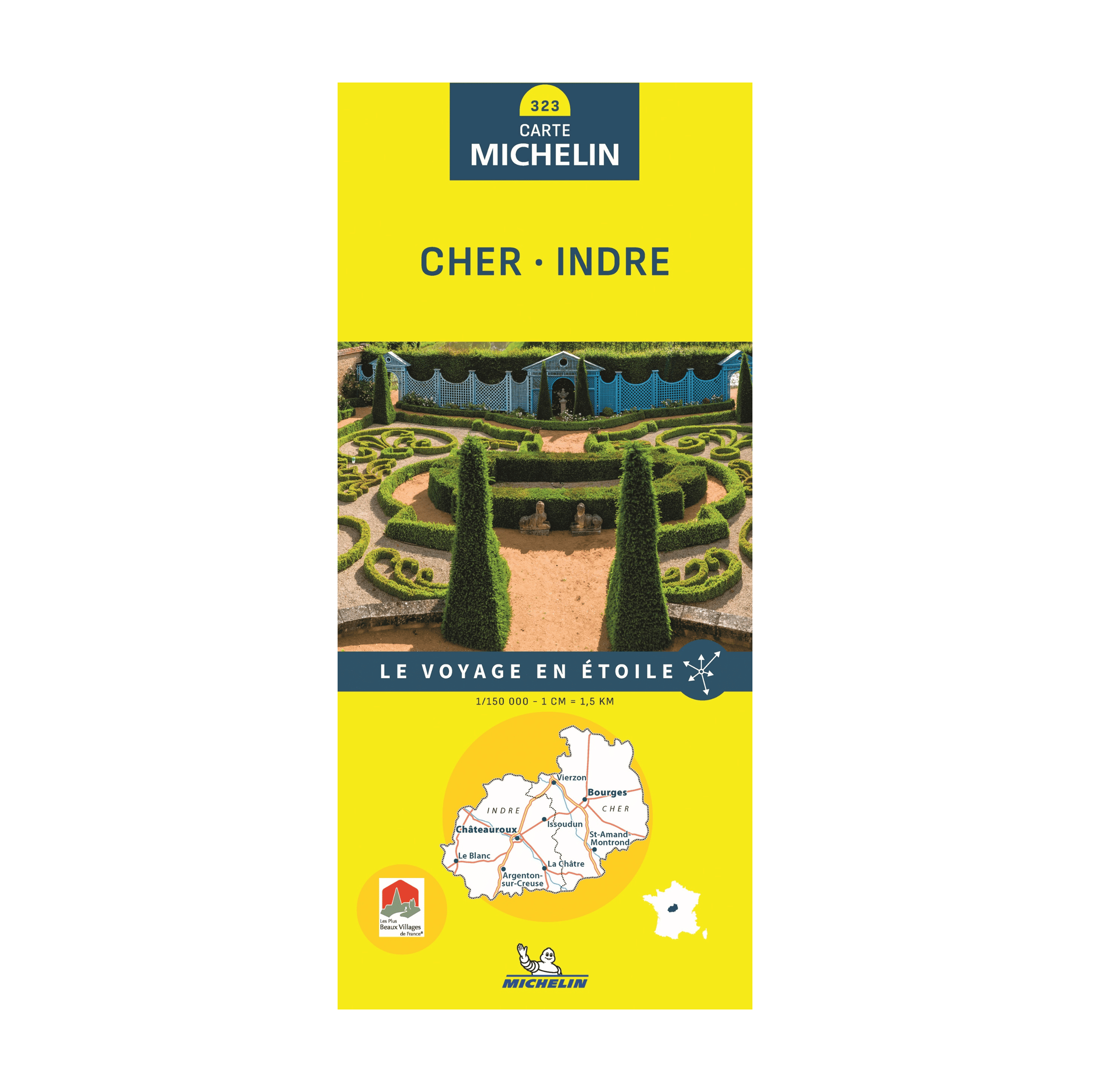 Carte départementale 323 Cher et Indre - Michelin