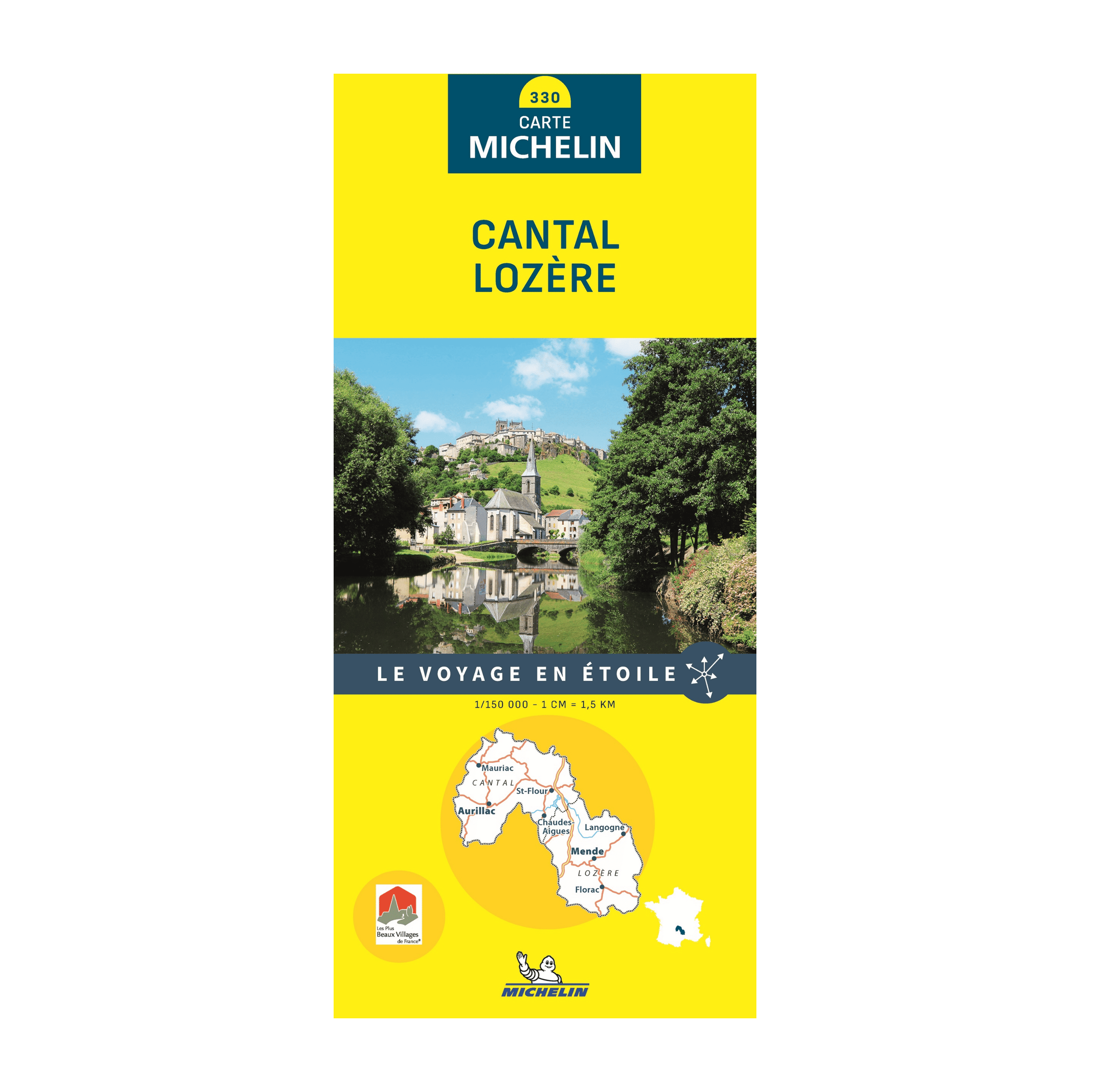 Carte départementale 330 Cantal et Lozère - Michelin