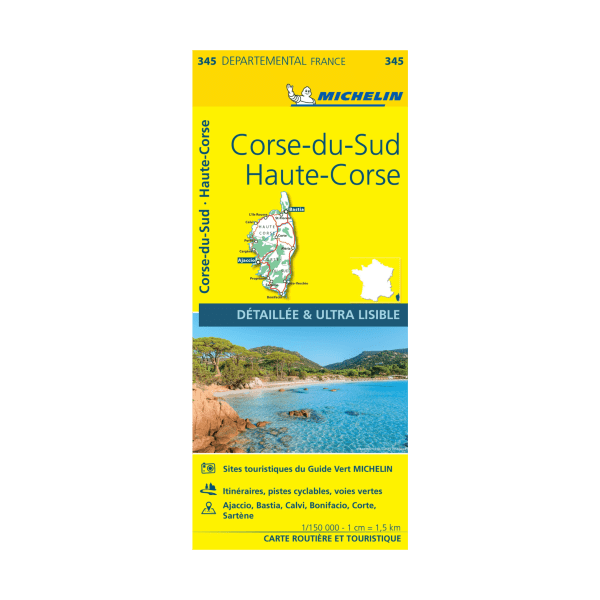 Carte départementale 345 Corse-du-Sud et Haute-Corse - Michelin