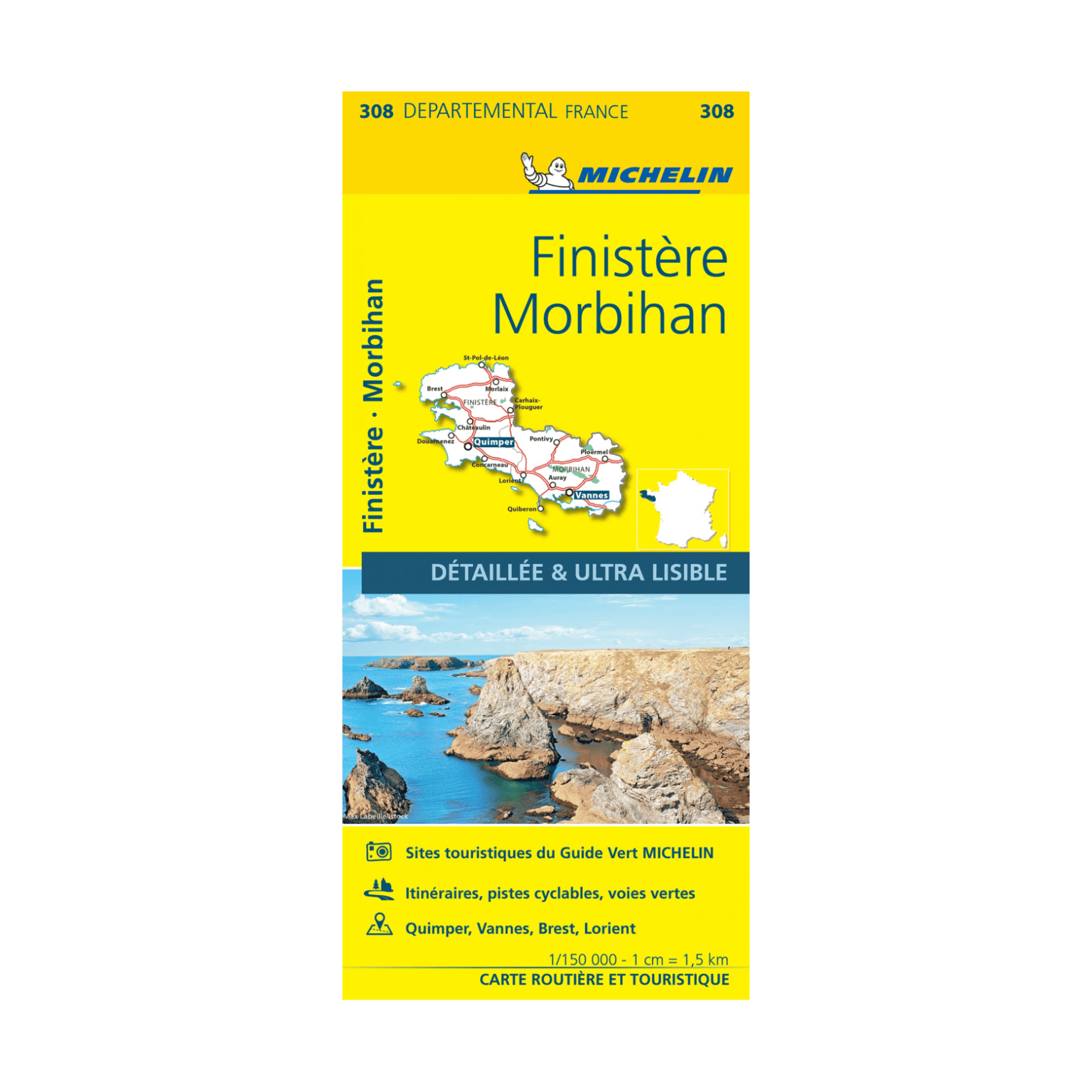 Finistère, Morbihan - Michelin Local Map 308 - Boutique de l'Aventure ...