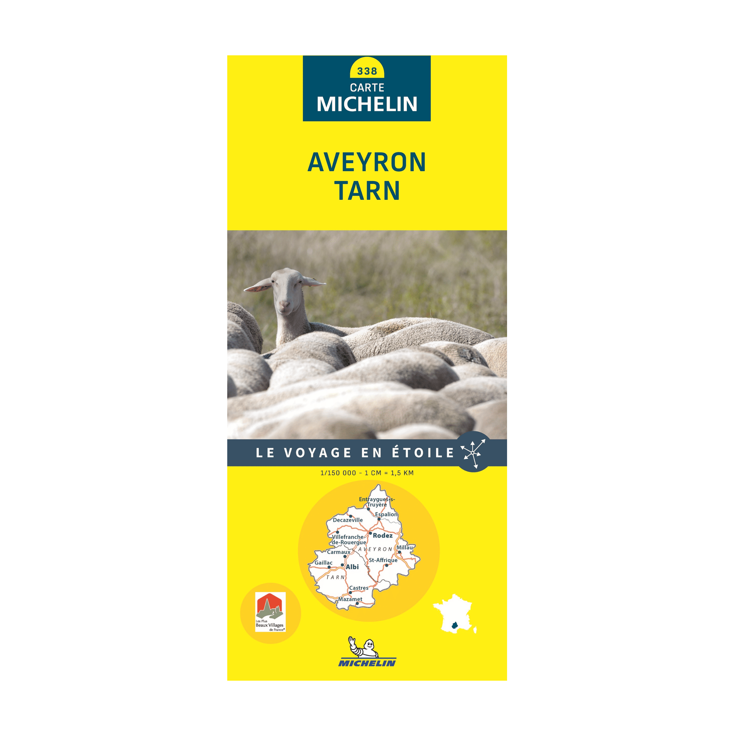 Carte départementale 338 Aveyron et Tarn - Michelin