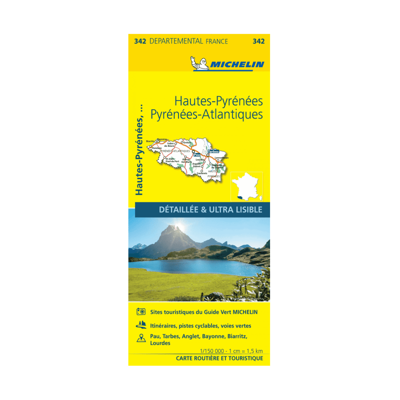 Hautes-Pyrénées, Pyrénées-Atlantiques - Michelin Local Map 342