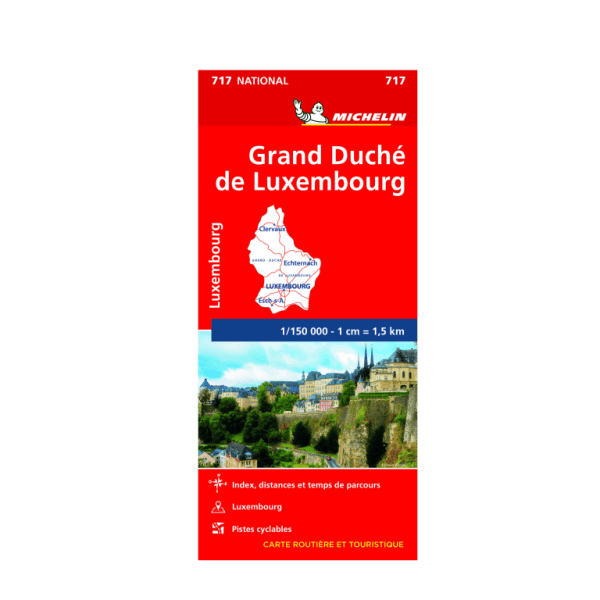 Grand Duchy of Luxembourg National Map Michelin