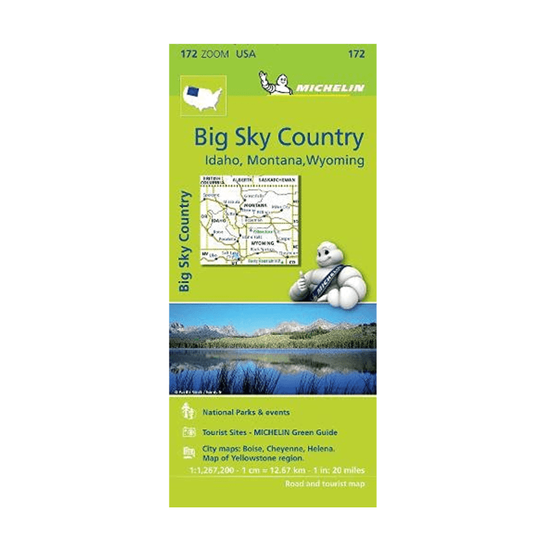 carte zoom big sky country - cartes et guides Michelin