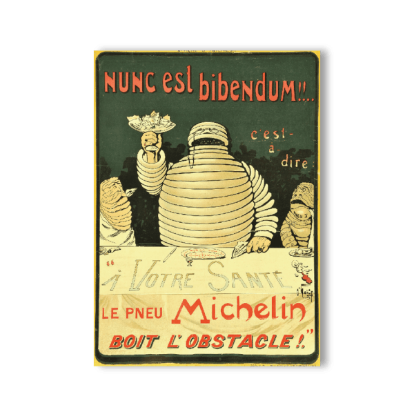 Nunc Est Bibendum wooden magnet - Michelin Memories