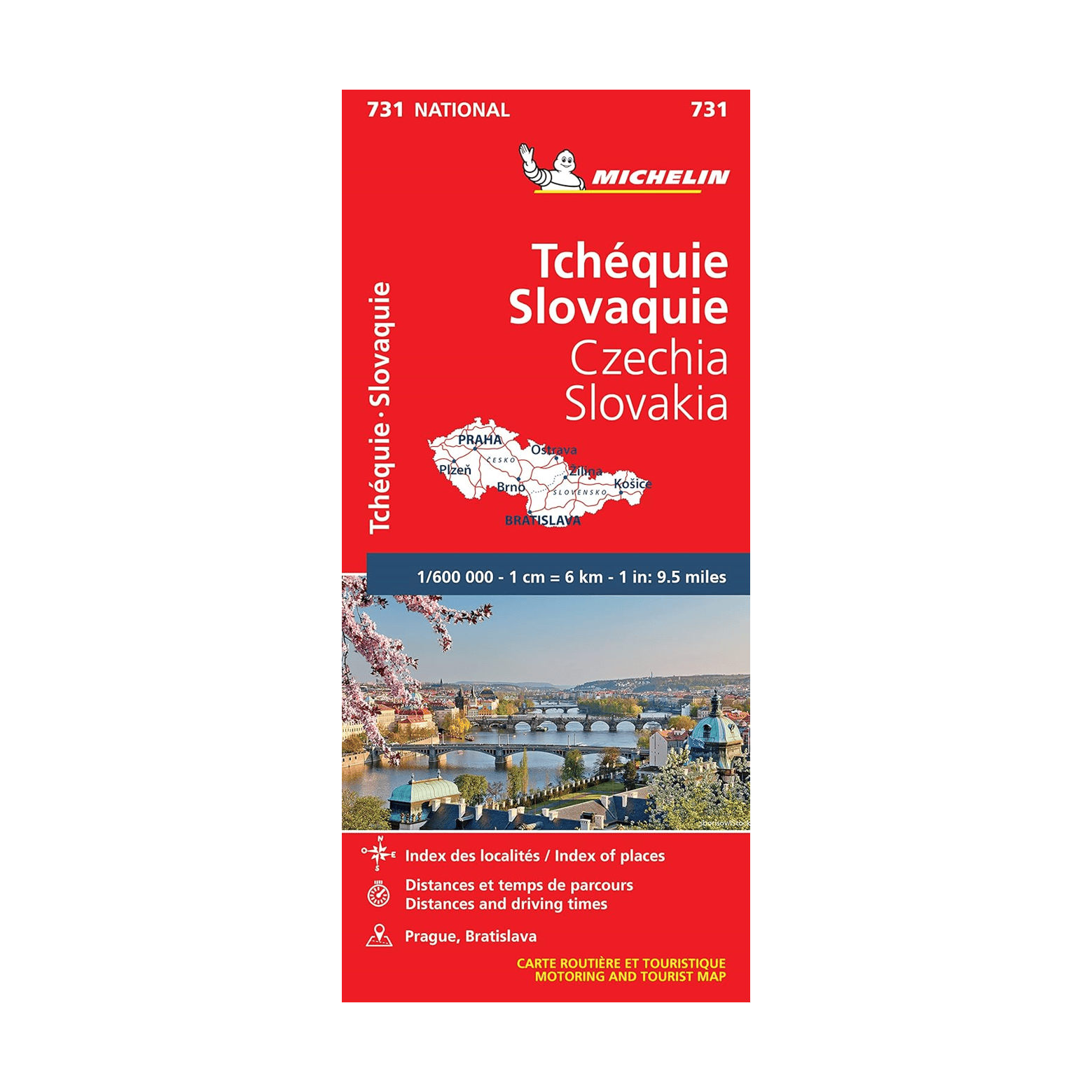 Carte Nationale Tchequie Slovaquie - cartes et guides Michelin