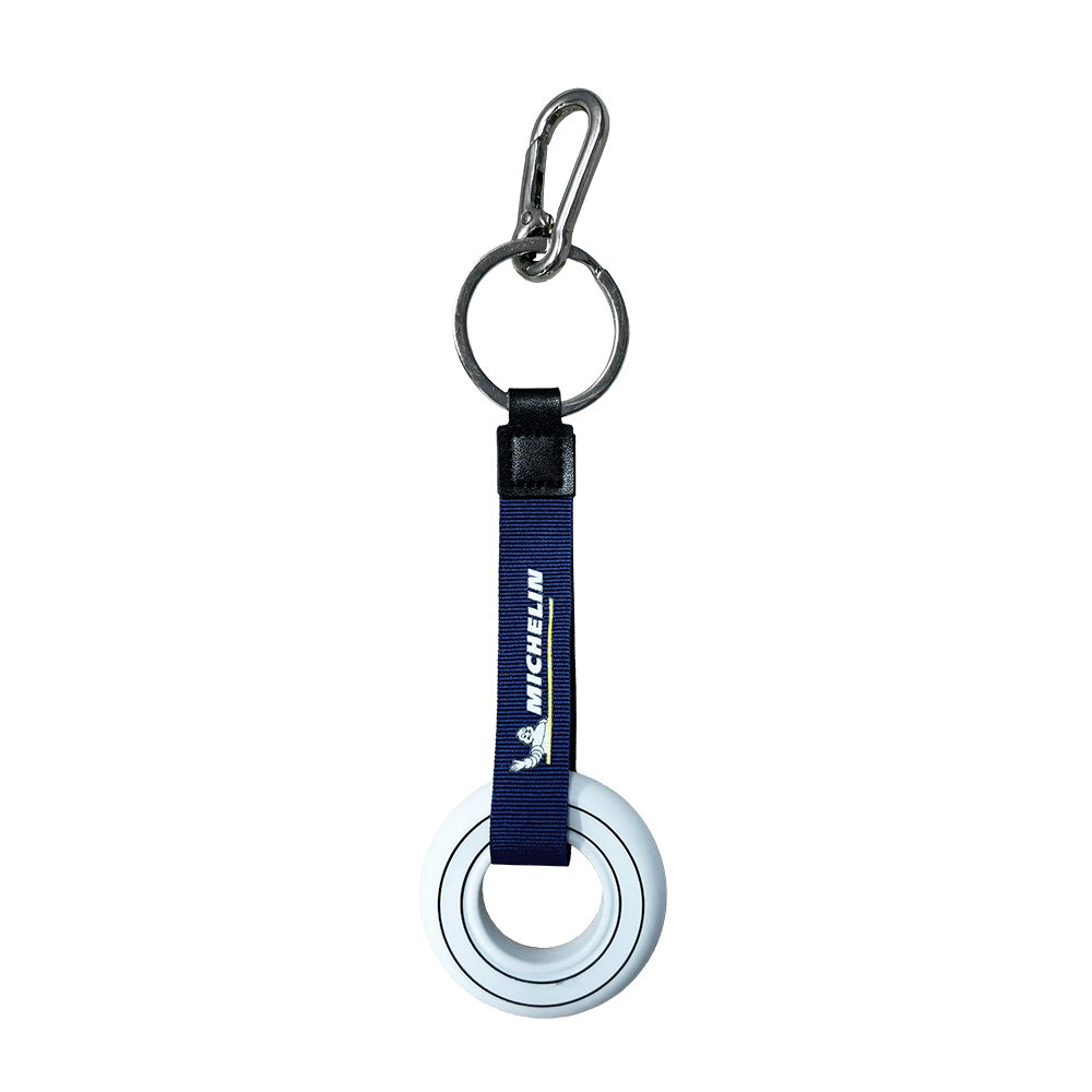 Porte clé avec un pneu blanc Michelin