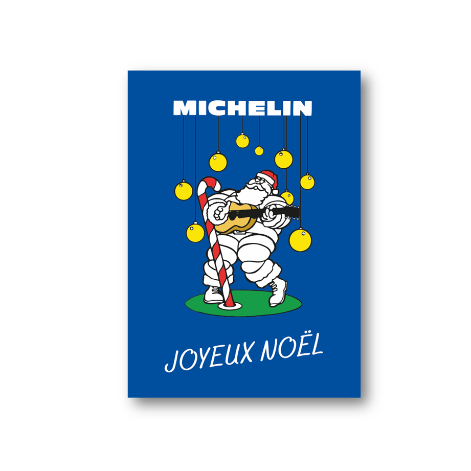 Front of Michelin Man Christmas card