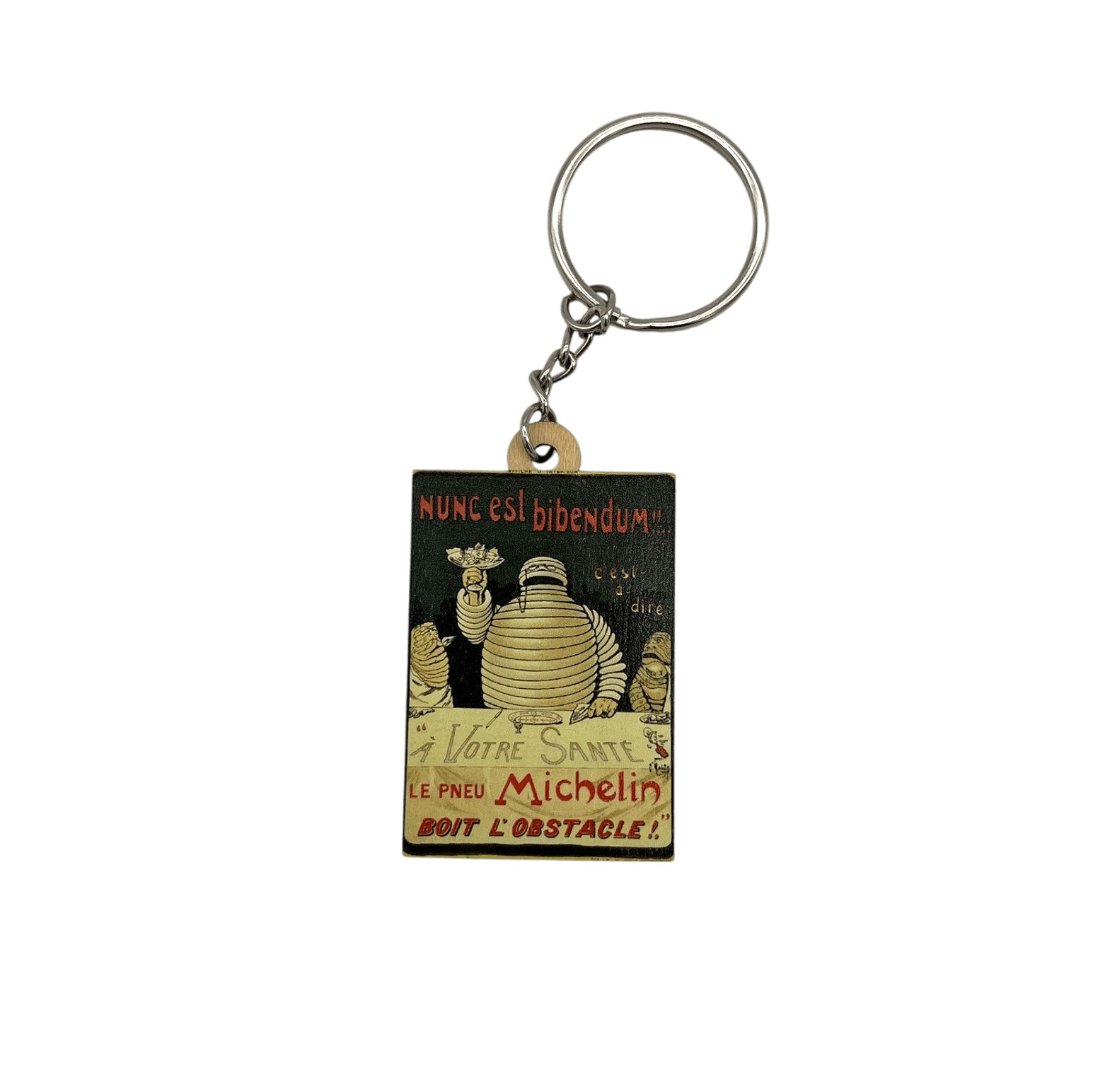 Wooden keychain ‘Nunc Est Bibendum’